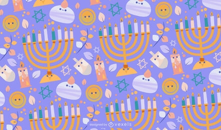Projeto de padrão kawaii da festa de Hanukkah