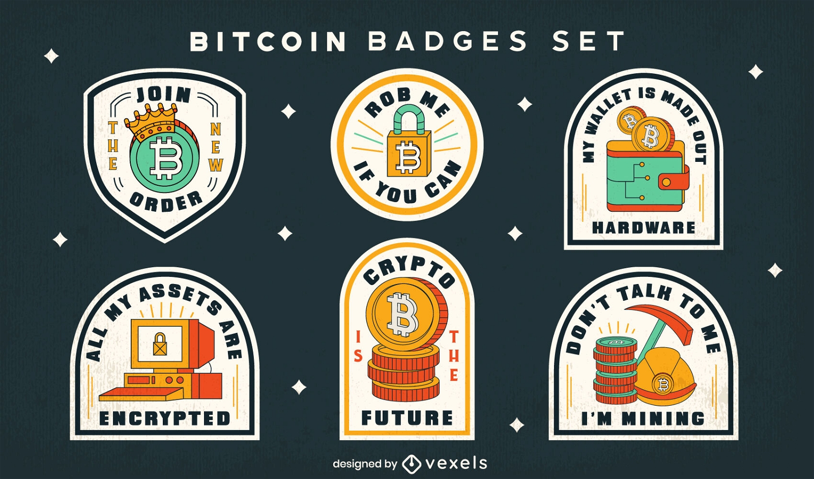 Finance set of color stroke badges