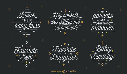 Dog set of lettering quotes