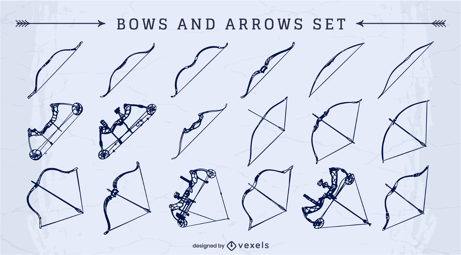 Conjunto de recorte de arcos e flechas