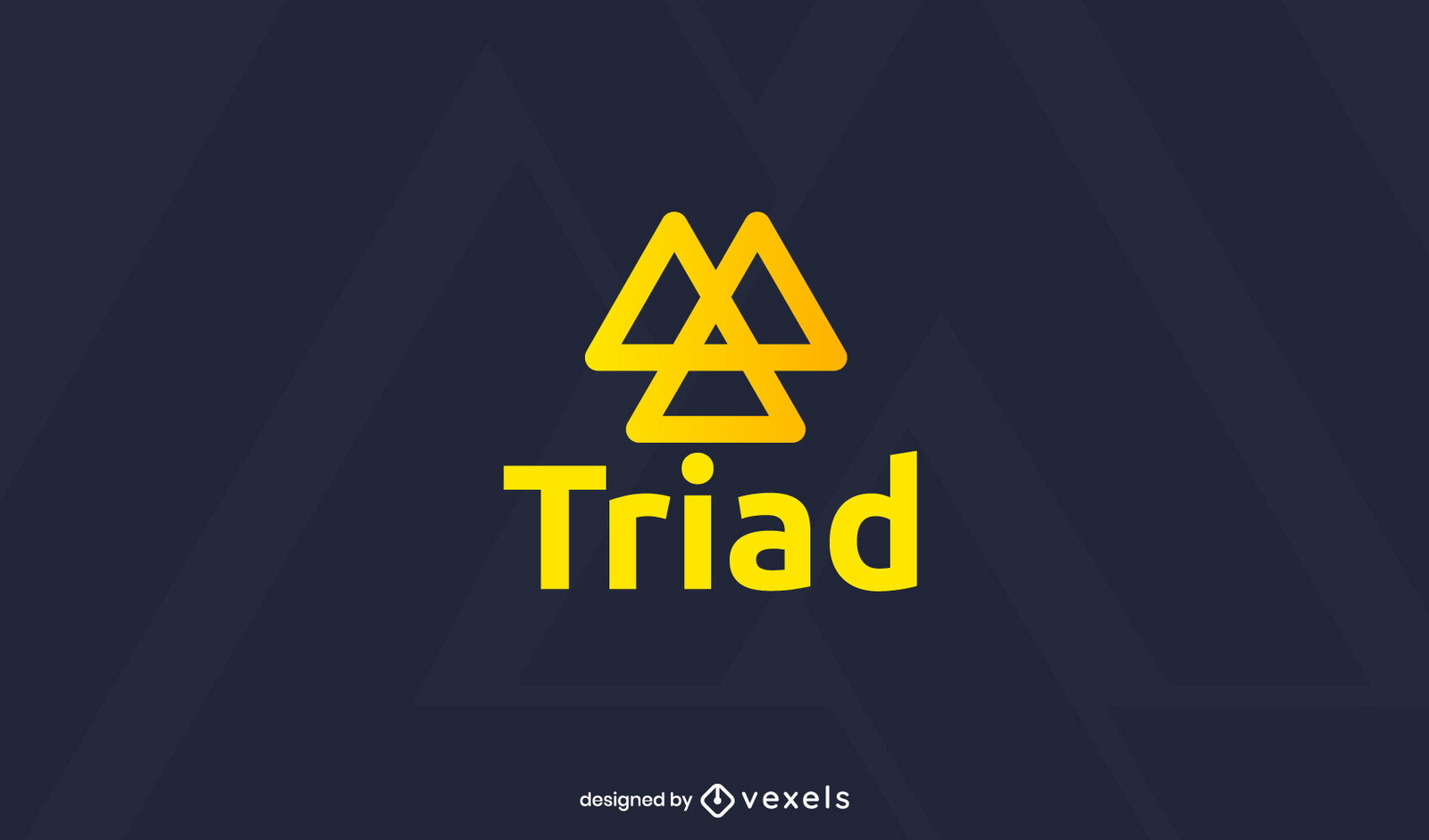 Logotipo de trazo de triángulos de tríada