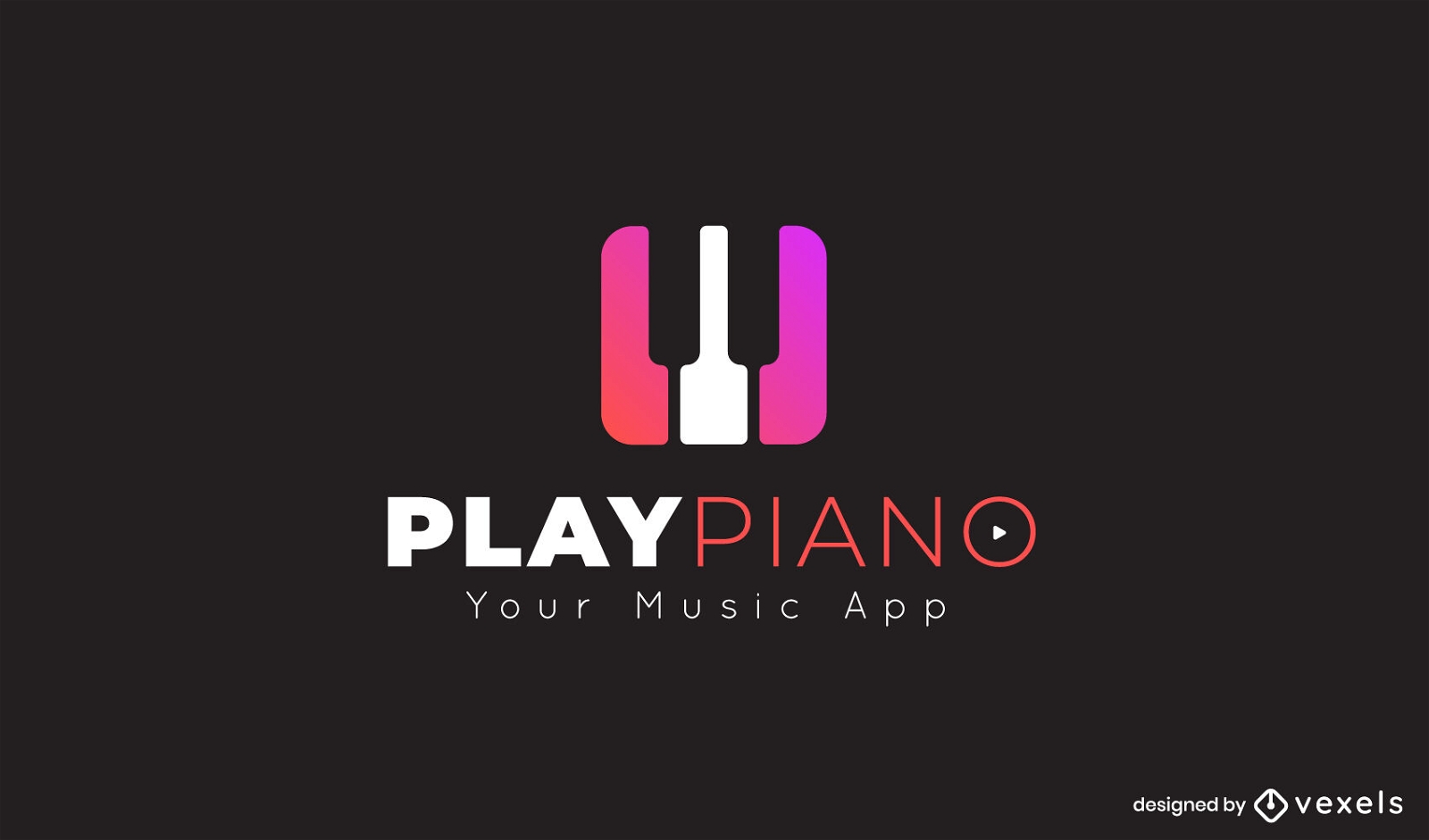 Logotipo gradiente de teclas de piano