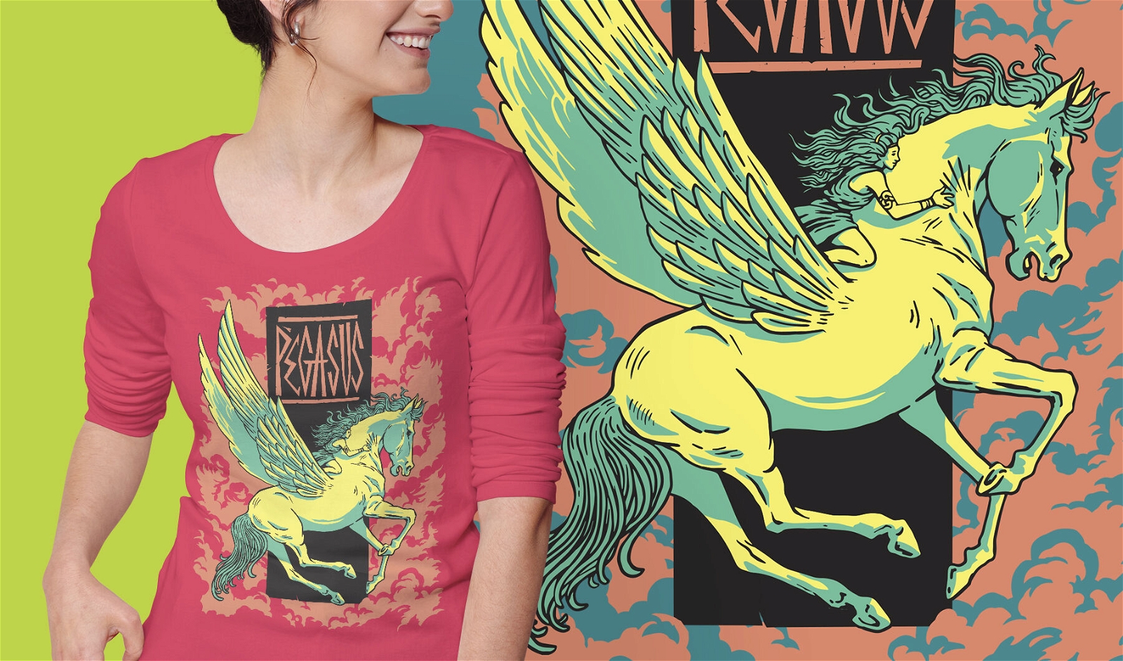 Pegasus mythisches Griechenland-T-Shirt-Design