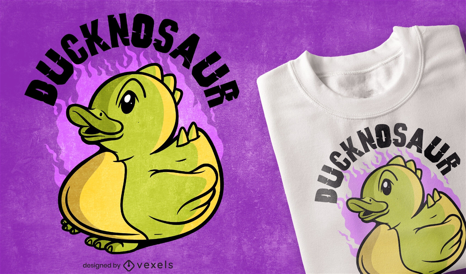 Design de t-shirt de pato dinossauro