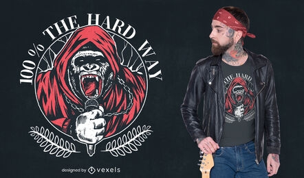 Hardcore music gorilla t-shirt design
