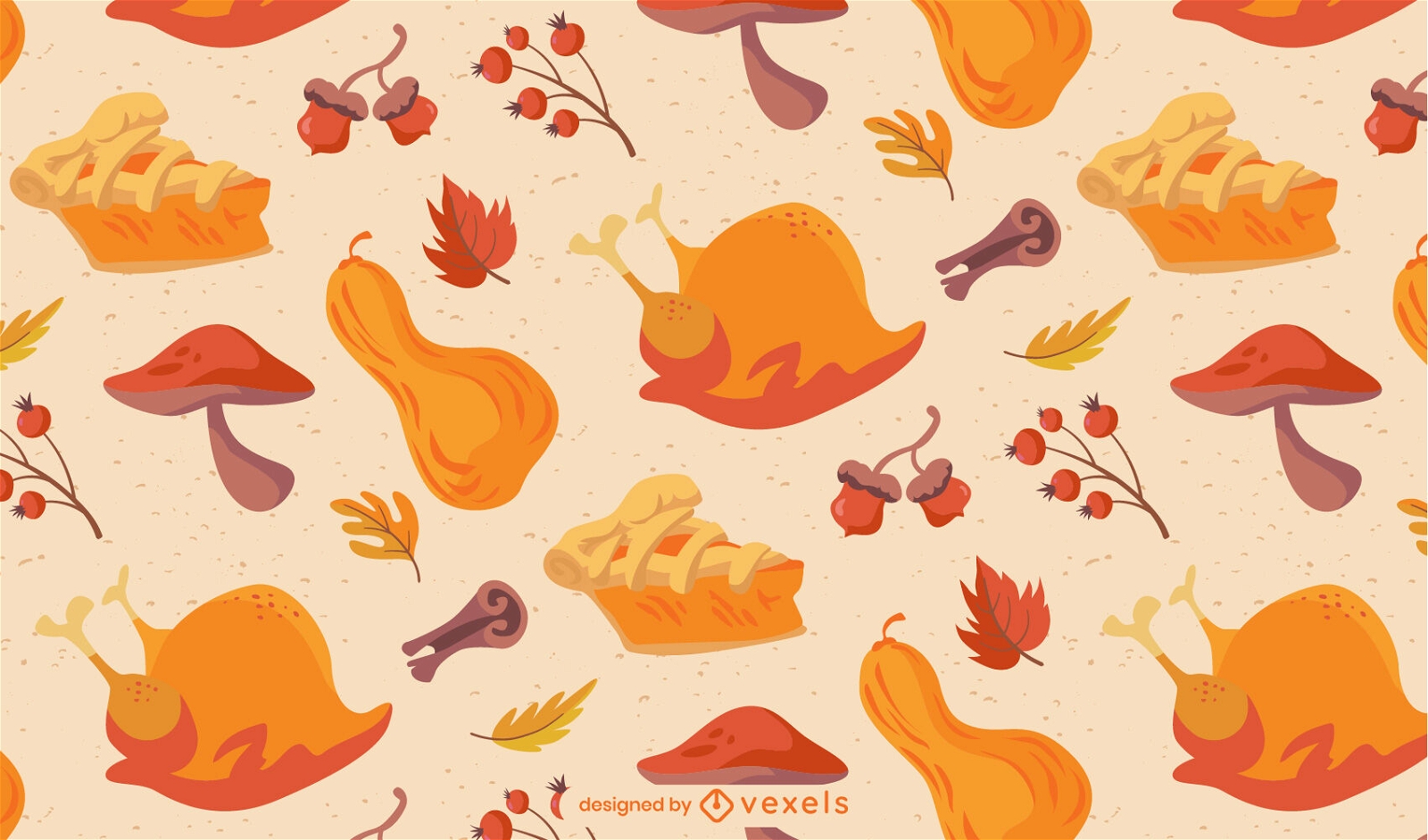 Thanksgiving-Food-Urlaubsmuster-Design