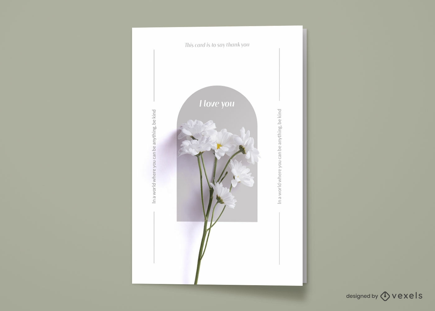 Tarjeta de felicitación de flor blanca fotográfica