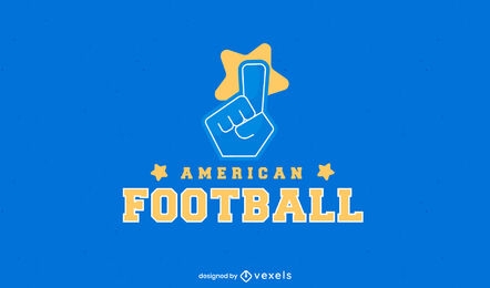 Logotipo do futebol americano de mão em espuma