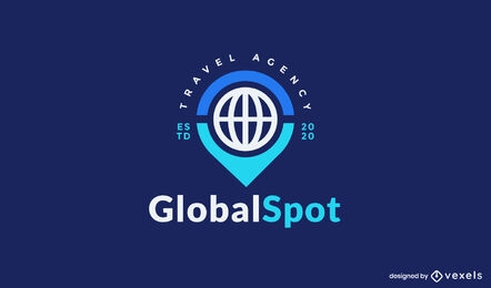 Globe travel location logo template