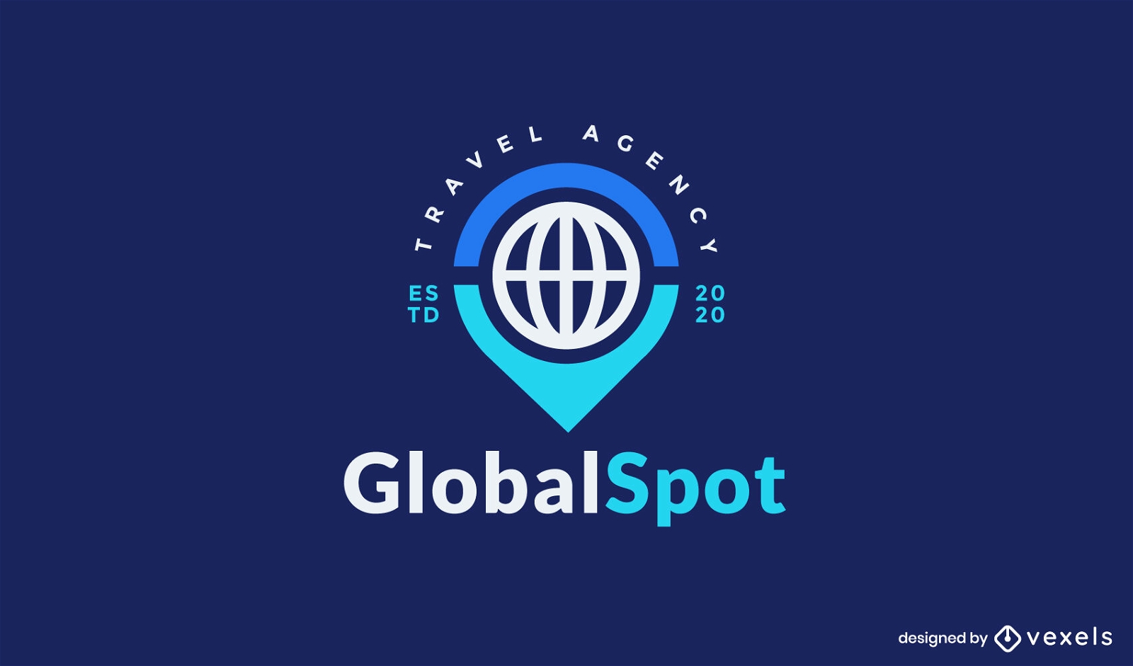 Plantilla de logotipo de ubicación de viaje de globo