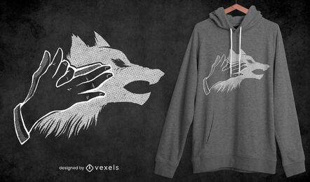 Wolf shadow t-shirt design