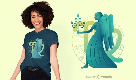 Design de camiseta com o signo do zodíaco de Virgem