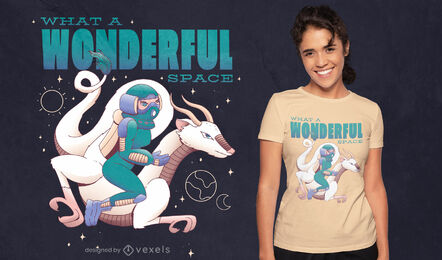 Astronaut creature space t-shirt design