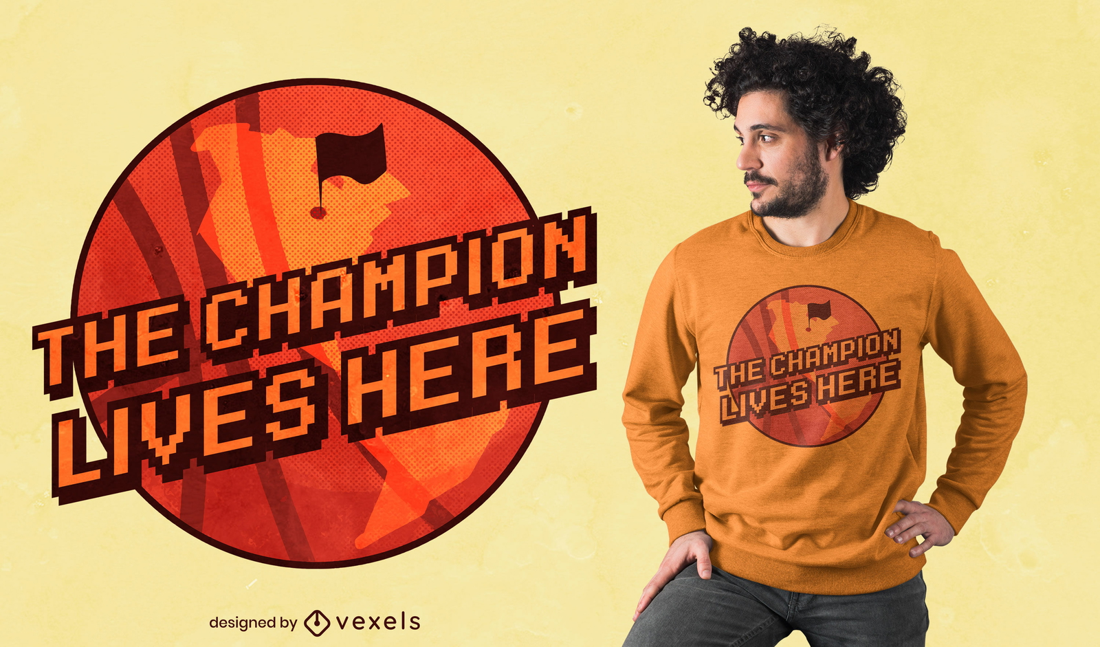 Design de camiseta do campeão de basquete