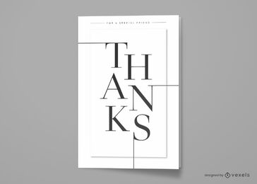 Cartão de felicitações de agradecimento minimalista