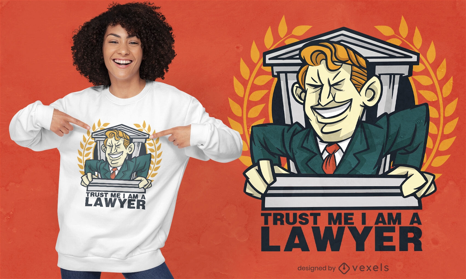 Desenho de t-shirt de advogado de desenho animado