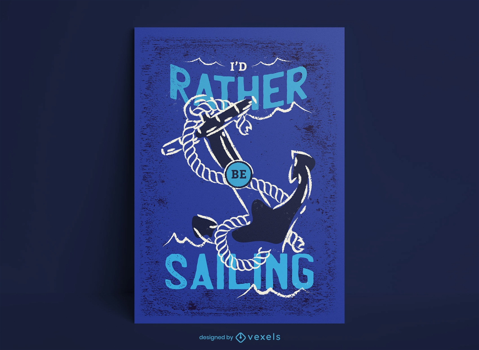 Ocean anchor sailing poster template