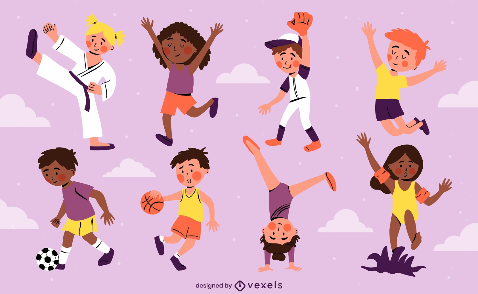 Sport Kinder Zeichensatz