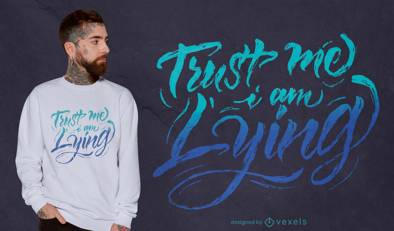 Trust me I'm lying lettering t-shirt design