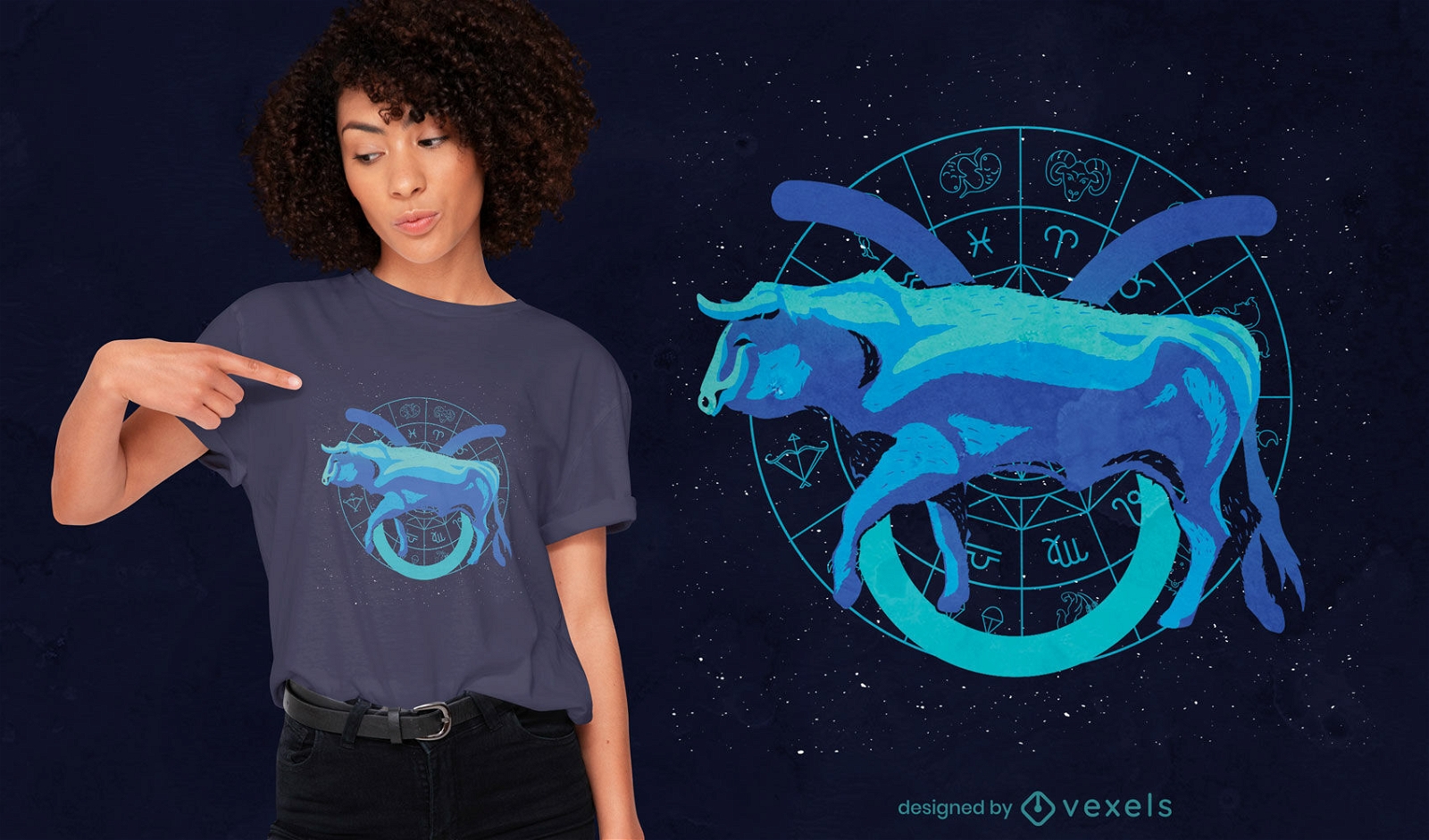 Taurus zodiac sign t-shirt design
