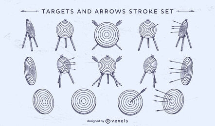 Targets and arrows stroke set