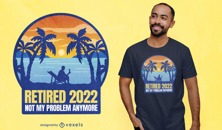 Retired in 2022 beach t-shirt design
