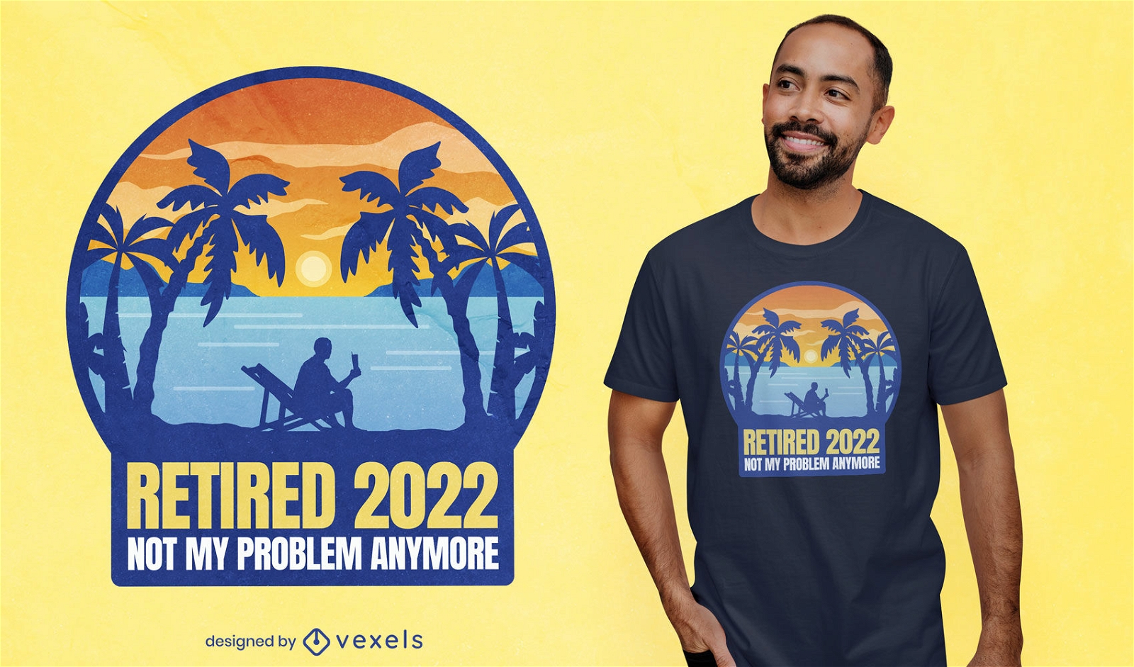 Im Ruhestand im Jahr 2022 Strand-T-Shirt-Design