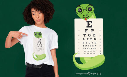 Schlange mit Sehtafel-T-Shirt-Design