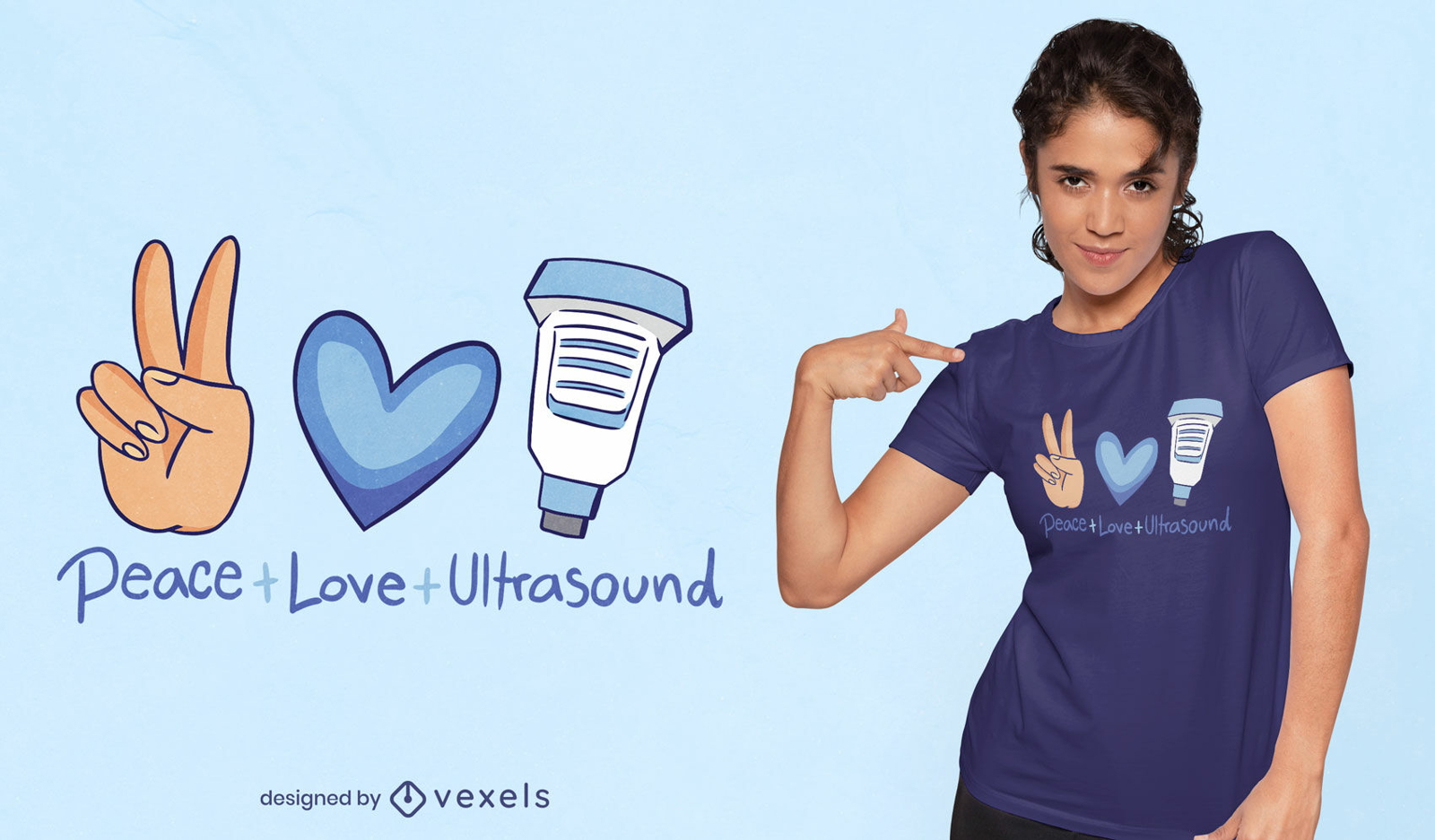 Design de t-shirt de ultra-som para cuidados de saúde