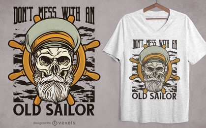 Sailor skull illustration t-shirt design