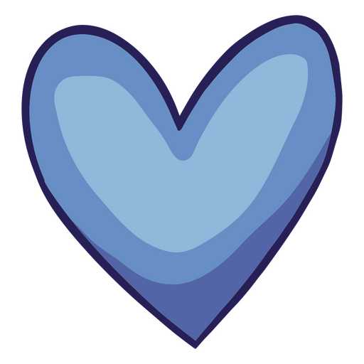Blaues Herz-Cartoon PNG-Design