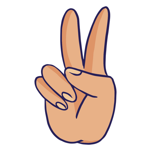 Hand doing peace sign