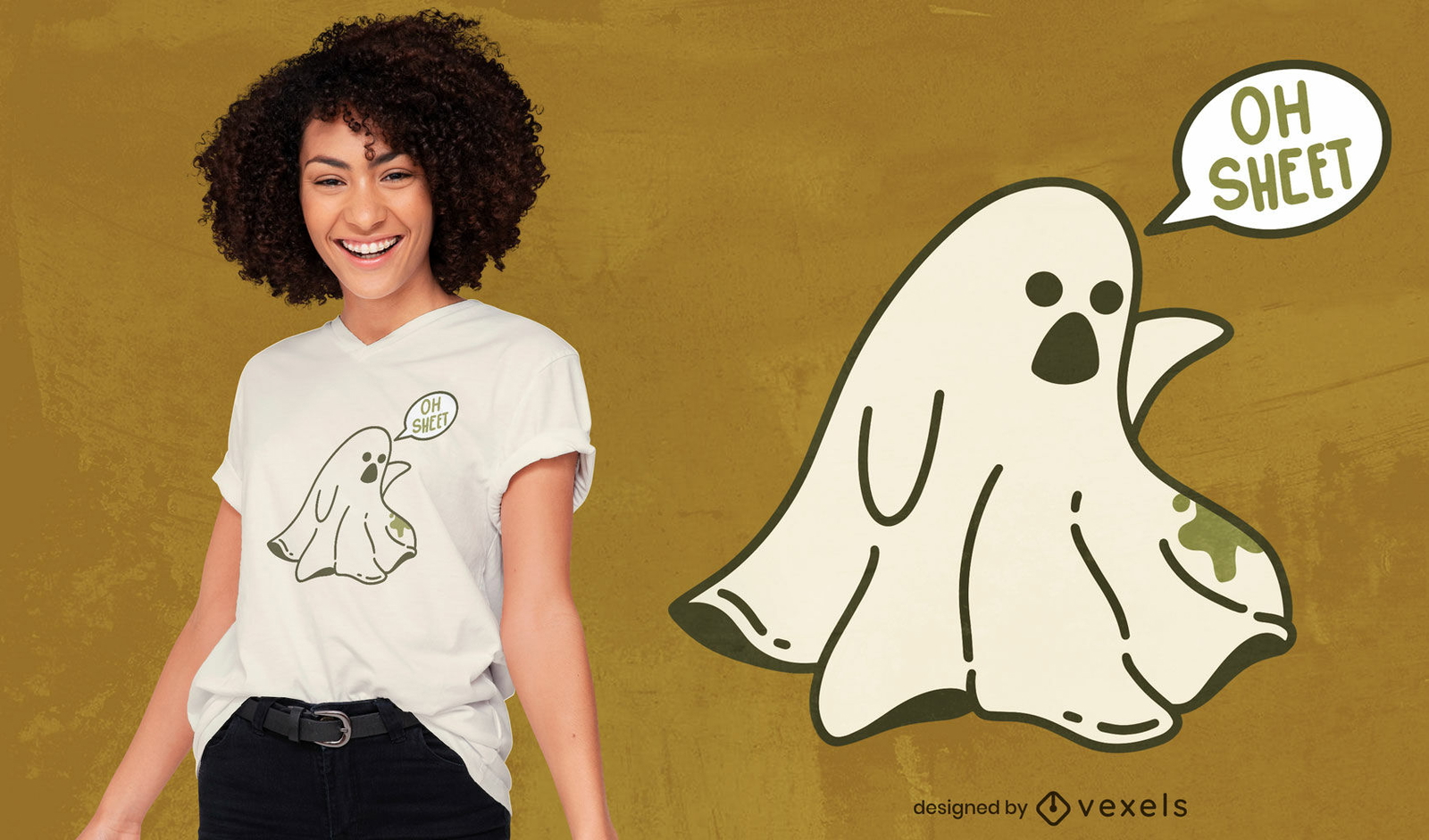 Desenho de t-shirt fantasma engraçado de trocadilho