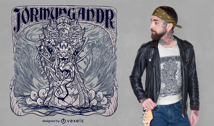 World Serpent Norse mythology t-shirt design