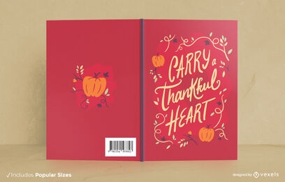 Design da capa do livro do feriado de Ação de Graças