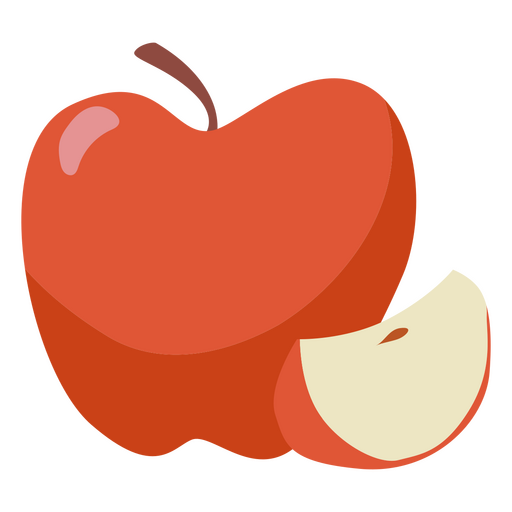 Manzana semi plana de acción de gracias Diseño PNG