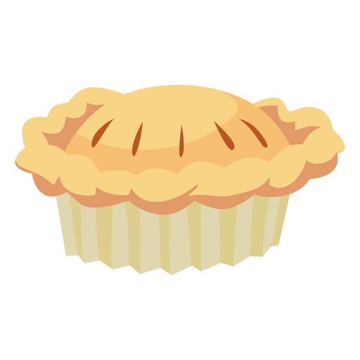 Torta semi plana de ação de graças Desenho PNG