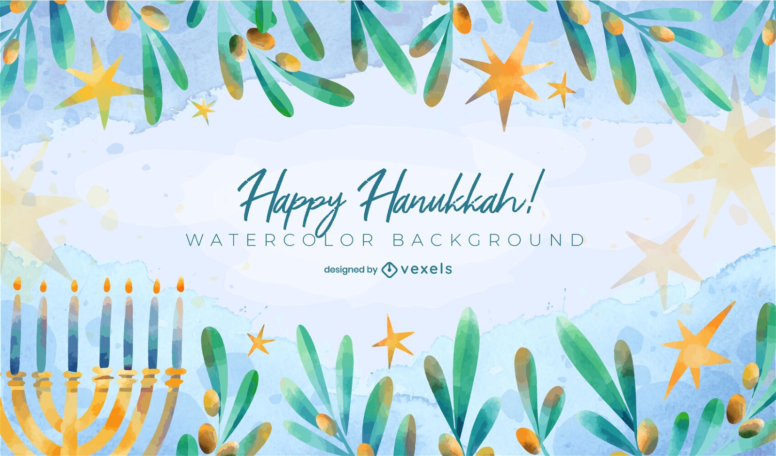 Hanukkah festivity watercolor background design
