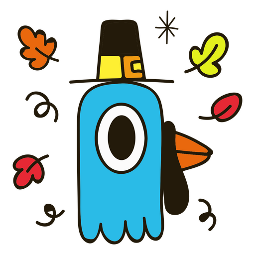 Thanksgiving characters color stroke turkey