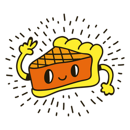 Personagens de ação de graças torta de abóbora de desenho animado Desenho PNG