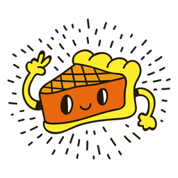 Thanksgiving characters cartoon pumpkin pie PNG Design