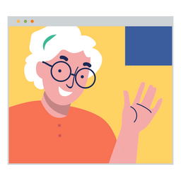 Frau in einem Videoanruf PNG-Design