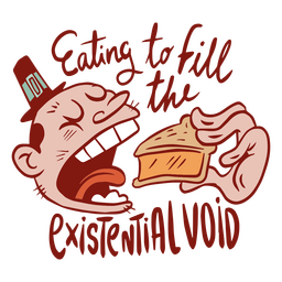 Insignia de cita de acción de gracias vacía existencial Diseño PNG