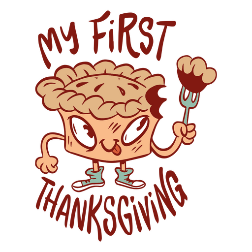 Erstes Thanksgiving-Zitat-Abzeichen PNG-Design