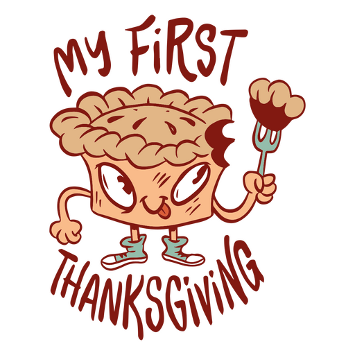 First Thanksgiving quote badge PNG Design