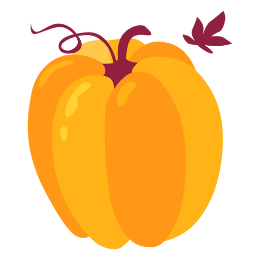 Cute pumpkin stem and leaf PNG Design