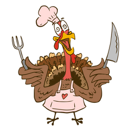 Truthahn-Cartoon kochen PNG-Design