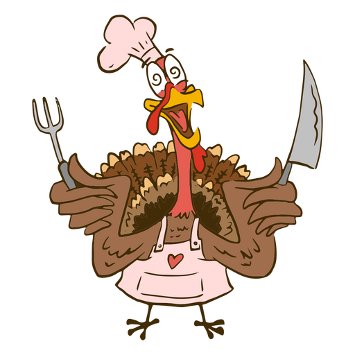 Cook turkey cartoon PNG Design