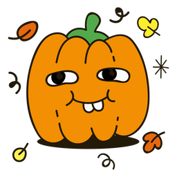 Cute pumpkin cartoon PNG Design