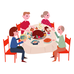 Familie beim Abendessen PNG-Design